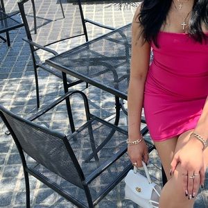 pink bodycon square neck dress. US size 6